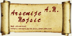 Arsenije Mojsić vizit kartica